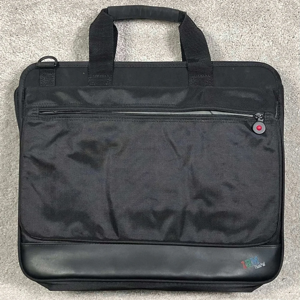 Vintage IBM ThinkPad Black Laptop Messenger Bag Briefcase Shoulder Strap 16